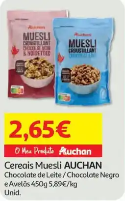 Auchan Cereais Muesli AUCHAN Chocolate de Leite / Chocolate Negro e Avelãs promoção