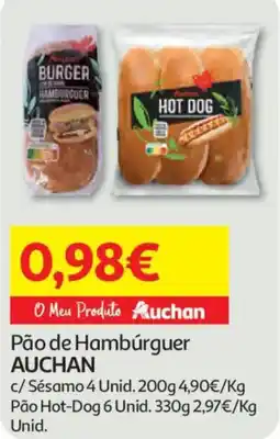 Auchan Pão de Hambúrguer Auchan promoção