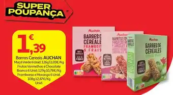 Auchan Barras Cereais Auchan promoção