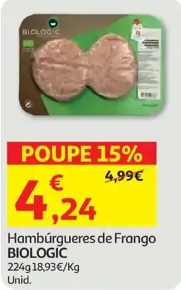 Auchan Hambúrgueres de Frango Biologic promoção