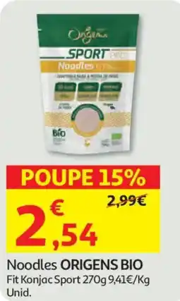 Auchan Noodles origens bio promoção