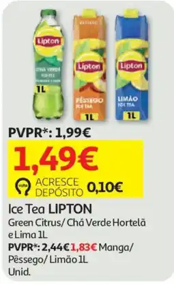 Auchan Ice Tea LIPTON Green Citrus/ Chá Verde Hortelã e Lima 1L promoção