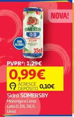 Auchan Sidra somersby morango e lima promoção