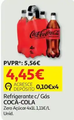 Auchan Refrigerante c/ Gás Coca-Cola Zero Açúcar promoção