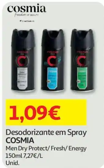 Auchan Desodorante em Spray Cosmia promoção