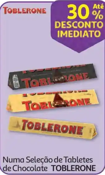 Auchan Toblerone numa seleção de tabletes de chocolate toblerone promoção