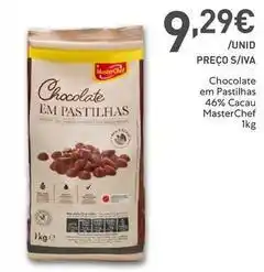 Recheio Masterchef - chocolate em pastilhas 46% cacau promoção