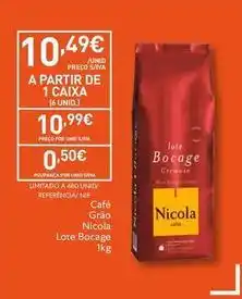 Recheio Nicola - café grao promoção
