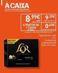 Recheio L'or - capsulas de cafe promoção