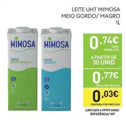 Recheio Mimosa - leite uht promoção