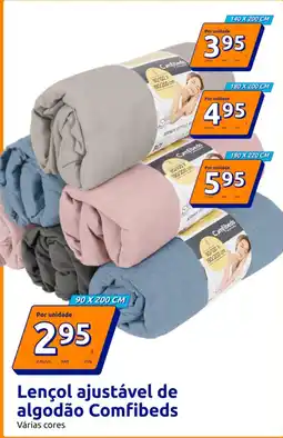 Action Lençol ajustável de algodão Comfibeds promoção
