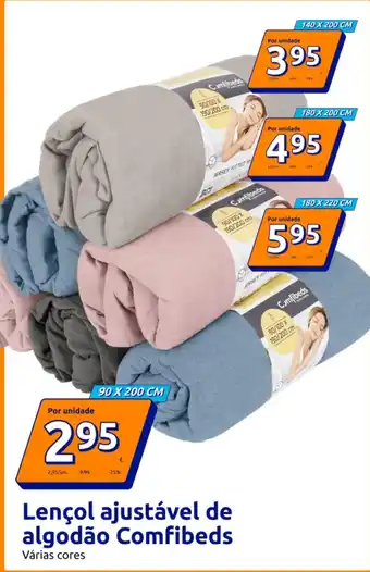 Action Lençol ajustável de algodão Comfibeds promoção