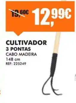 Armazéns Reis Cultivador 3 pontas cabo madeira 148 cm promoção
