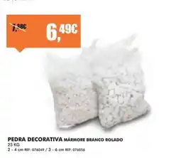 Armazéns Reis Pedra decorativa mármore branco rolado promoção