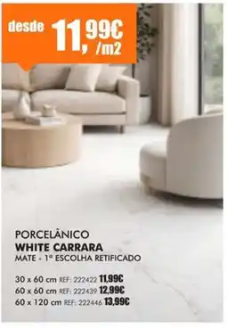 Armazéns Reis porcelânico white carrara promoção