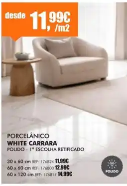 Armazéns Reis porcelânico white carrara promoção