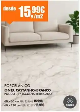 Armazéns Reis Porcelânico ónix castanho/branco promoção