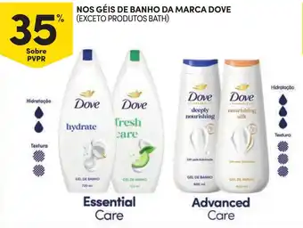 Continente Géis de banho da marca dove promoção