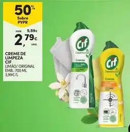 Continente Creme de limpeza cif limão/ original promoção