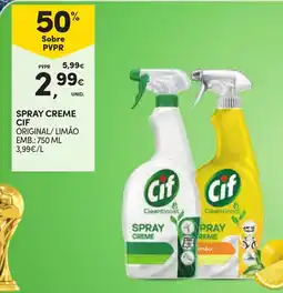 Continente spray creme cif original/limão promoção