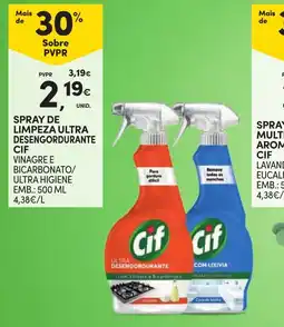 Continente Spray de limpeza ultra desengordurante cif vinagre e bicarbonato/ultra higiene promoção