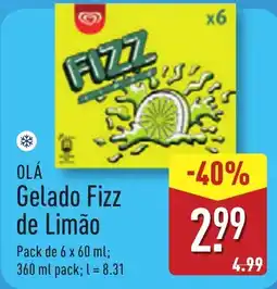 ALDI OLÁ Gelado Fizz de Limão promoção