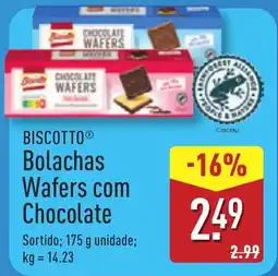 ALDI BISCOTTO Bolachas Wafers com Chocolate promoção