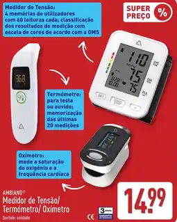ALDI AMBIANO Medidor de Tensão/ Termómetro/ Oxímetro promoção