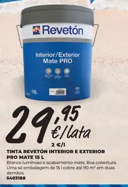 BigMat Tinta revetón interior e exterior pro mate promoção