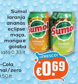 Bolama Sumol laranja ananás eclipse maçã, manga e goiaba promoção