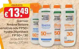 Bolama garnier ambre solaire sensitive adv fp50+ hydra 24protect promoção
