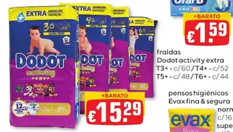 Bolama fraldas Dodot activity extra promoção