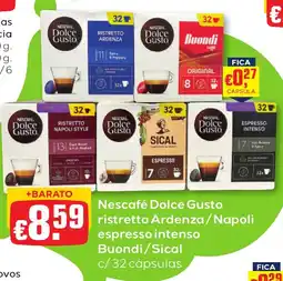Bolama Nescafé Dolce Gusto ristretto Ardenza/Napoli espresso intenso Buondi/Sical promoção
