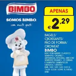 Meu Super Bimbo bagels croissants pão de forma oroweat promoção