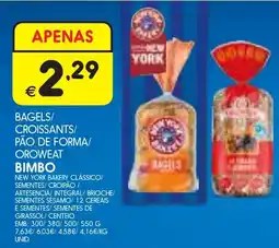 Meu Super bagels/ croissants/ pão de forma/ oroweat bimbo promoção