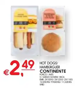 Meu Super hot dogs/ hambúrguer continente promoção
