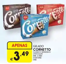 Meu Super gelado cornetto classico/morango/chocolate promoção