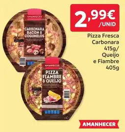 Amanhecer Pizza fresca carbonara queijo e fiambre promoção