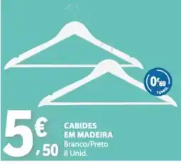 E.Leclerc Cabides em madeira branco/preto promoção