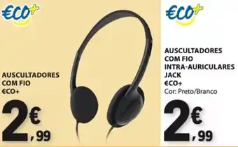 Auscultadores com fio intra-auriculares jack eco+