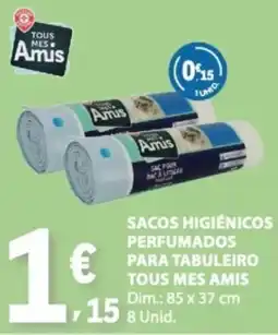 E.Leclerc sacos higiênicos perfumados para tabuleiro tous mes amis promoção