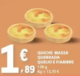 E.Leclerc Quiche massa quebrada queijo e fiambre promoção