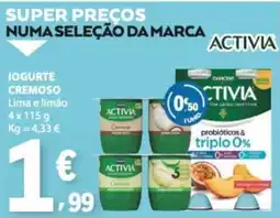 E.Leclerc Iogurte cremoso lima e limão activia promoção