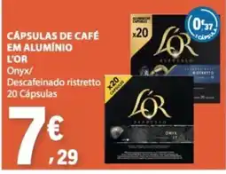 E.Leclerc Cápsulas de café em alumínio l'or onyx/ descafeinado ristretto promoção