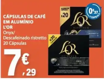E.Leclerc Cápsulas de café em alumínio l'or onyx/ descafeinado ristretto promoção