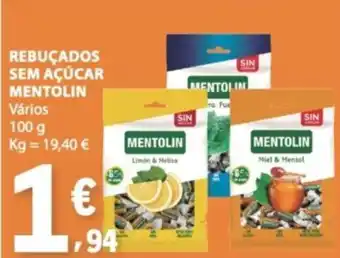 E.Leclerc Rebuçados sem açúcar mentolin promoção