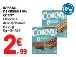 E.Leclerc Barras de cereais 0% corny chocolate de leite/branco promoção