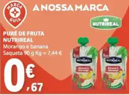 E.Leclerc Puré de fruta nutrereal morango e banana promoção