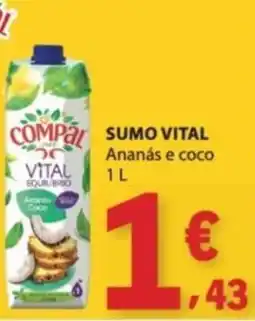 E.Leclerc Compal sumo vital ananás e coco promoção