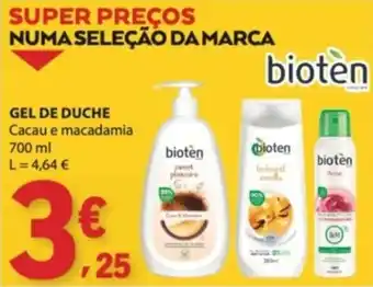 E.Leclerc Gel de duche bioten cacao e macadamia promoção